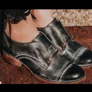 Freebird Black Leather Oxford Shoes